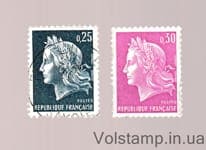 1967 Франція Серія марок (Маріанна Чефферська) MH+Гашена №1602-1603