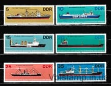 1982 GDR Series of stamps (Sea vessels) MNH №2709-2714