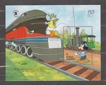 1989 Antigua and Barbuda Block (World Philatelic Exhibition '89 - Locomotives) MNH №BL167
