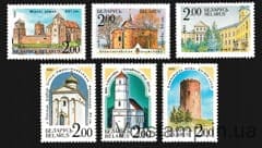 1992 Серія марок Білорусь (Церкви та замки Білорусі) MNH №8-13