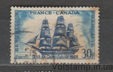 1955 Франция Марка (Франция Канада, Ла-Каприсьез - 1855 г, корабль) Гашеная №1061