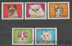 1970 Фуджайра (Фуджейра) Серия марок (Коты, кошки) MNH №588-592