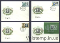 1990 КПД 150 лет первой в мире почтовой марке №6122-6124 + Блок 215