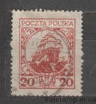 1926 Польша Марка (Галеон / Государственный корабль - Тип I) Гашеная №239I