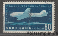 1957 Болгария Марка (10 лет гражданской авиации в Болгарии) Гашеная №1027
