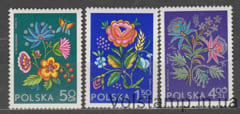 1974 Польша Серия марок (Флора, вышивки) MNH №2309-2311