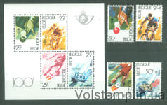 1982 Бельгия Серия марок (Спорт) MNH №2091-2094 + БЛ52