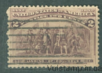 1893 США Марка (Посадка в Колумбии, первооткрыватели, личности) Гашеная №74