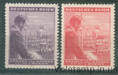 1943 Богемия и Моравия Серия марок (54 года со дня рождения Адольфа Гитлера, диктаторы) MNH №126-127