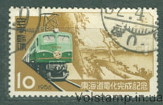 1956 Японія Марка (Електрифікація залізничної лінії Токайдо) Гашена №664