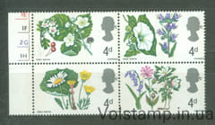 1967 Великобритания Сцепка (Полевые цветы) MNH №446-449