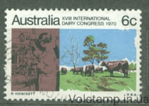 1970 Австралия Марка (18-й Международный молочный конгресс, деревья, фауна, крупный рогатый скот) Гашеная №452