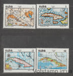 1973 Куба Серия марок (Кубинская картография, карты) MNH №1925-1928