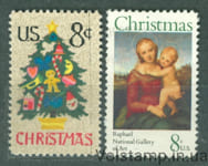 1973 США Серия марок (Рождество 1973 года) MH №1123-1124
