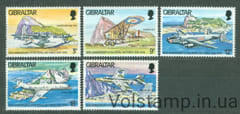 1978 Гибралтар Серия марок (60-летие Королевских ВВС, авиация) MNH №378-382