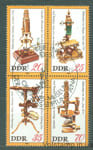 1980 ГДР Сцепка (Оптический музей Йена, микроскопы) Гашеная №2534-2537