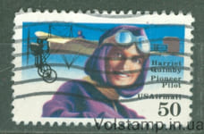 1991 США Марка (Гарриет Куимби (1884–1912), первый американский пилот Блерио) Гашеная №2130