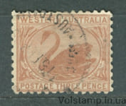 1906 Західна Австралія Марка (Чорний лебідь, птах) Гашена №64
