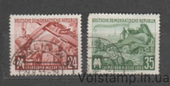 1953 ГДР Серия марок (Лейпцигская осенняя ярмарка, промышленные автомобили) Гашеные №380-381
