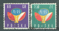 1959 Польша Серия марок (Польско-китайская дружба, флаги) Гашеные №1123-1124
