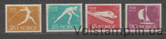 1961 Норвегия Серия марок (100 лет Норвежской спортивной ассоциации) MNH №452-455