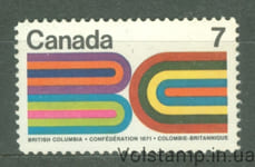 1971 Канада Марка (100-летие вступления Британской Колумбии в Конфедерацию) MNH №485