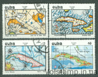1973 Куба Серия марок (Кубинская картография) Гашеные №1925-1928