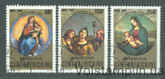 1980 Центрально-Африканская Республика Серия марок (Рождество, живопись) Гашеные №702-704