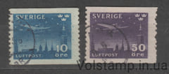 1930 Швеция Серия марок (Ночь почтовой службы) Гашеные №213-214