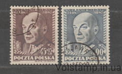 1952 Польша Серия марок (Генерал Кароль Сверчевски-Вальтер) Гашеные №726-727