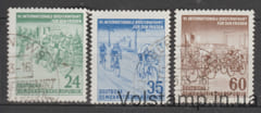 1953 ГДР Серия марок (Международный велосипедный спорт мира Варшава – Берлин – Прага) Гашеные №355-357