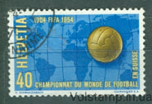 1954 Швейцария Марка (Футбол и карта мира (Чемпионат мира по футболу)) Гашеная №596