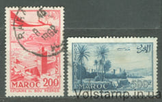 1955 Марокко Серія марок (Краєвиди та пам'ятники авіапошта 1955 р.) Гашені №406-407