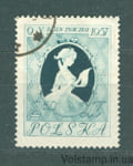 1957 Польша Марка (Девушка пишет письмо, живопись) Гашеная №1030