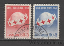 1959 Дания Серия марок (Красный Крест) Гашеные №375-376