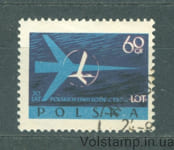 1959 Польша Марка (Символический самолет, ЛОТ) Гашеная №1115