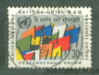 1961 ООН Нью-Йорк Марка (Красочные флаги) Гашеная №105