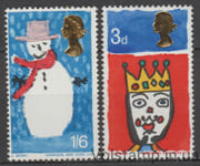 1966 Великобритания Серия марок (Рождество 1966 г. - Детские рисунки) MH №442-443