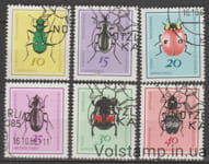 1968 ГДР Серия марок (Жуки) Гашеные №1411-1416