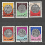 1977 Польша Серия марок (Польские серебряные монеты) Гашеные №2525-2530
