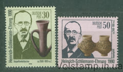 1990 ГДР Серия марок (100 лет со дня смерти Генриха Шлимана) MNH №3364-3365