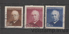 1948 Чехословакия Серия марок (Доктор Эдвард Бенеш (1884-1948), президент) Гашеные №529-531