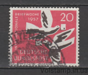 1957 Германия, Федеративная Республика Марка (Международная неделя письма, почтовые голуби) Гашеная №276