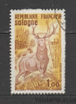 1972 Франция Марка (Олень и лес благородного оленя, природный заповедник Солонь) Гашеная №1808