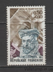 1973 Франция Марка (Адмирал Колиньи (1519-1572)) Гашеная №1822