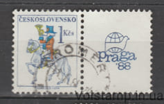1987 Чехословакия Марка (Выставка марок ПРАГА 1988 г.) Гашеная №2930