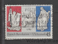 1989 США Марка (Двохсотліття Французької революції) Гашена №2044