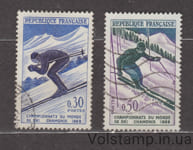 1962 Франция Серия марок (Чемпионат мира по лыжным гонкам в Шамони: скоростной спуск) Гашеные №1379-1380