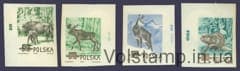 1954 Польша Серия марок (Фауна, млекопитающие) MNH №885-888B