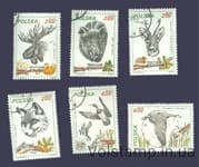 1981 Poland Series stamps (fauna, birds, hunting, deer, boar, fox) Used №2746-2751